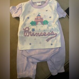 Vintage Doll Clothes Purple Princess Outfit New Born New Smoke Free